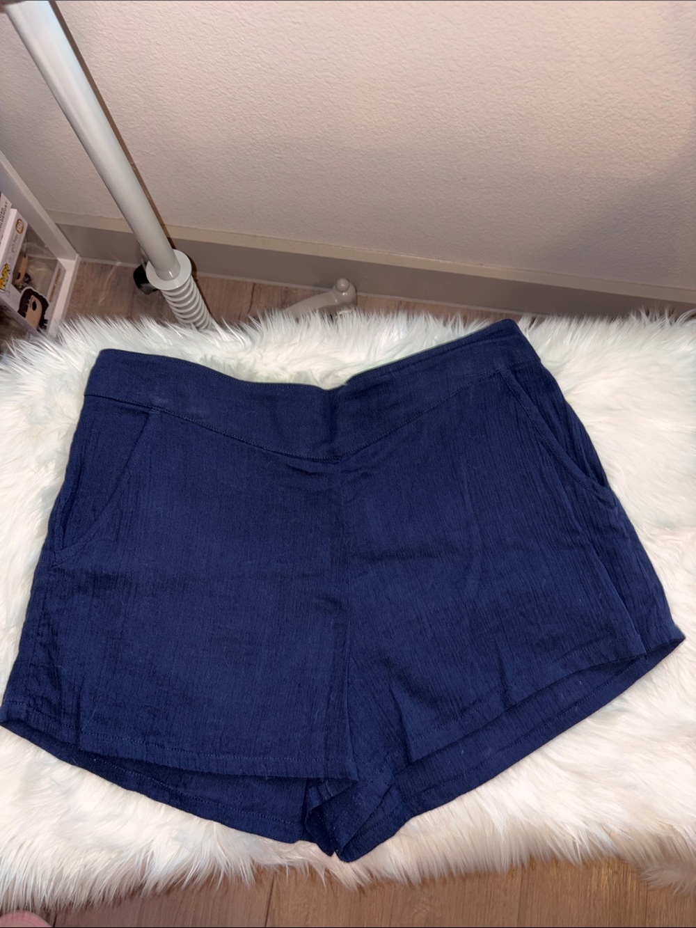 aerie Navy High-Waist Casual Shorts